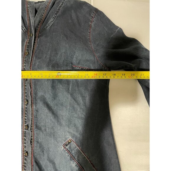 Moda İlgi Embroidered Tencel Long Jacket With Pockets - Picture 13 of 16